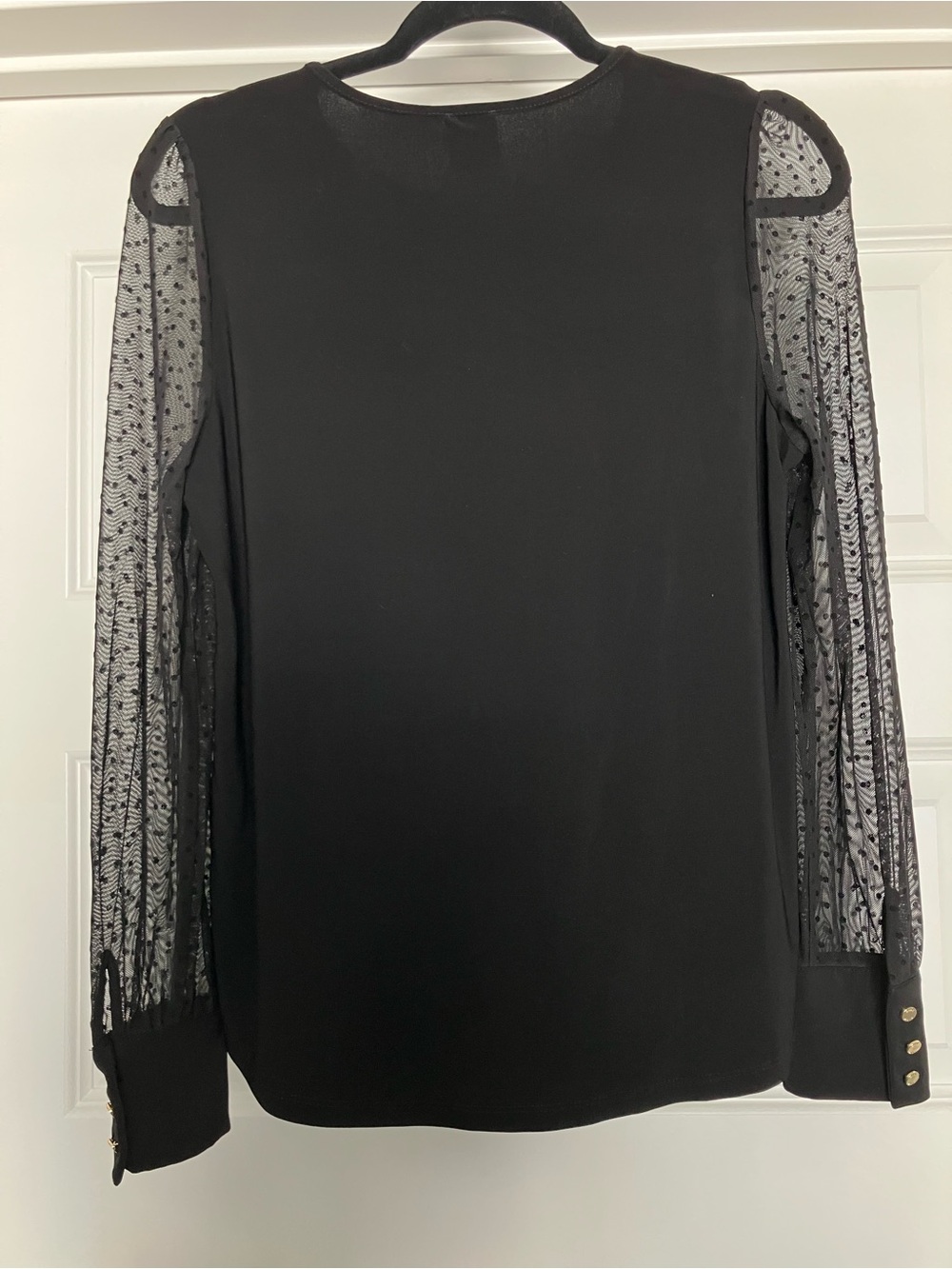 Anne Klein Long Sleeve Shirt Black Women Medium 2026-605 - Picture 3 of 3
